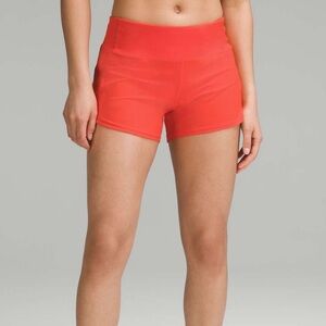 red/orange lululemon shorts